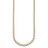 14k 10 1/2 carat Lab Grown Diamond VS/SI+ G+ Complete Round 16 inch Graduated Tennis Necklace